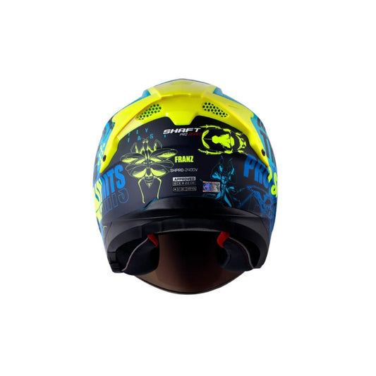 Casco SHAFT PRO SHPRO-240DV Franz - Turquesa - Amarillo Neón