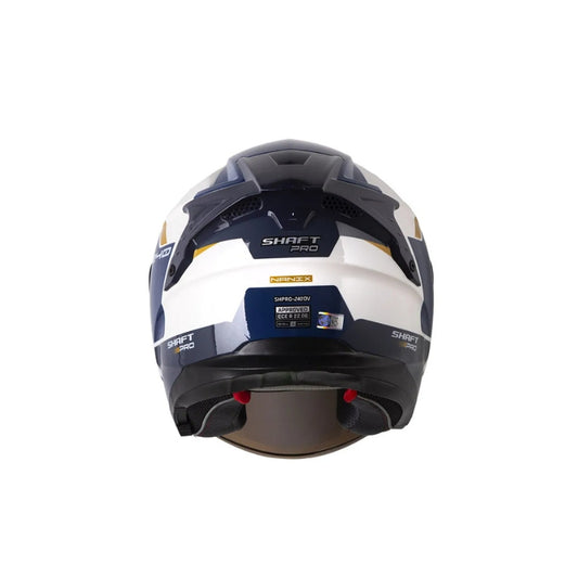 Casco SHAFT PRO SHPRO-240DV Nanix - Blanco Perlado - Azul Oscuro