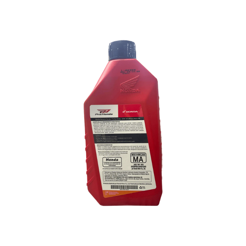 Aceite de Motor Pro Honda 10W30 Sintético 4 Tiempo