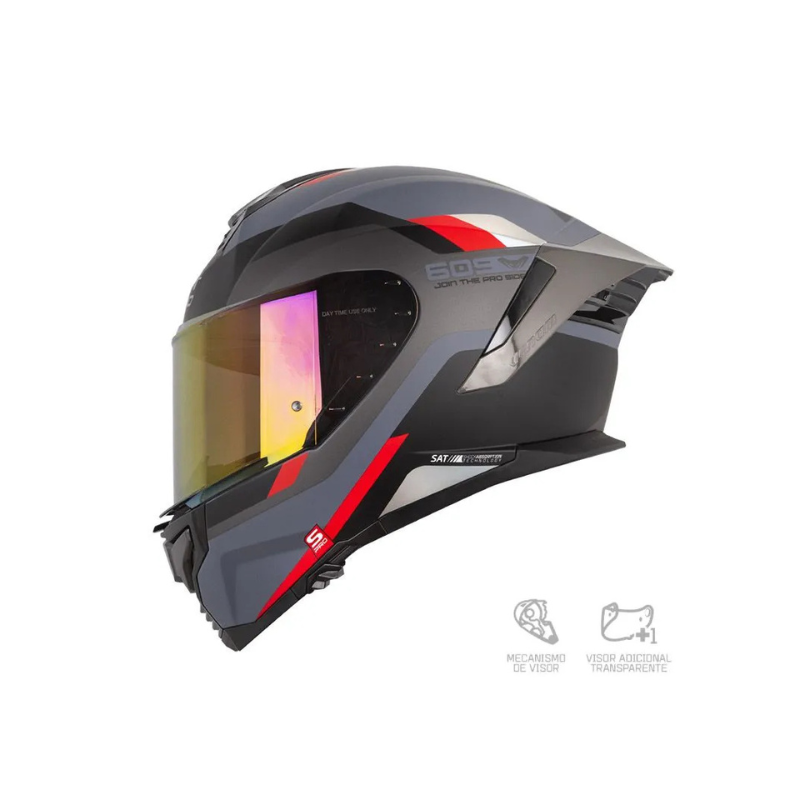 Casco SHAFT PRO SHPRO-609 VENOM Eires Gris Claro - Gris