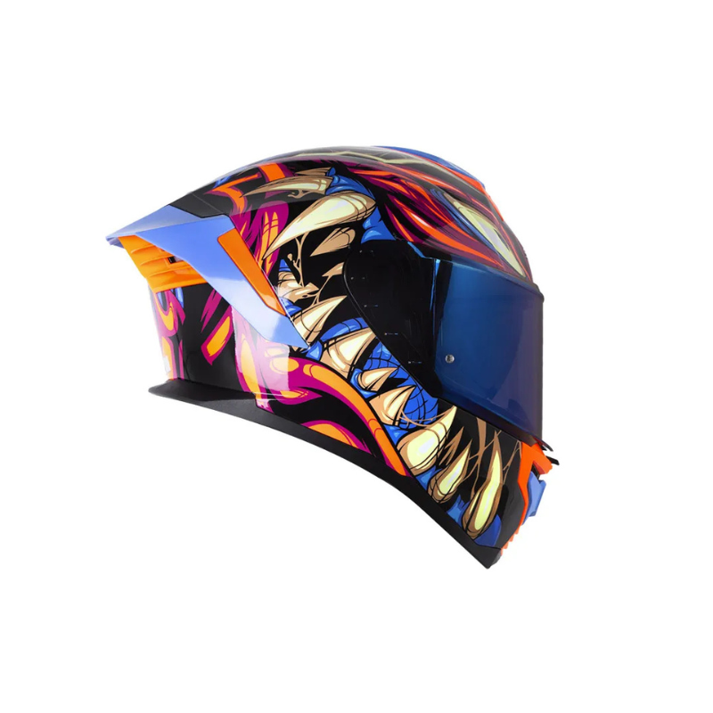 Casco SHAFT PRO SHPRO-609 VENOM Horror Negro - Naranja Neon
