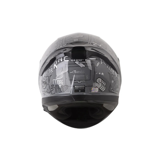 Casco SHAFT PRO SHPRO-612 DV EVO Things Gris Oscuro - Plateado