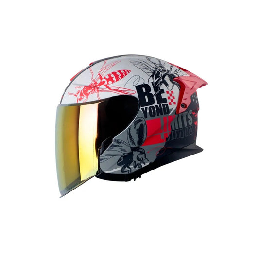 Casco SHAFT PRO SHPRO-240DV Franz - Gris Claro - Rojo