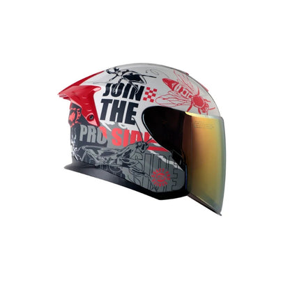 Casco SHAFT PRO SHPRO-240DV Franz - Gris Claro - Rojo