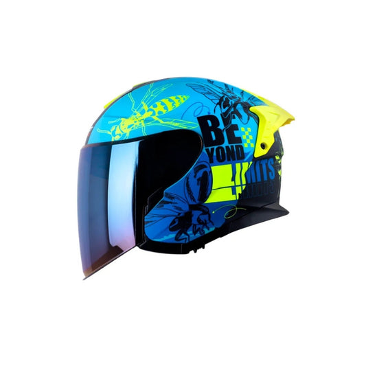 Casco SHAFT PRO SHPRO-240DV Franz - Turquesa - Amarillo Neón