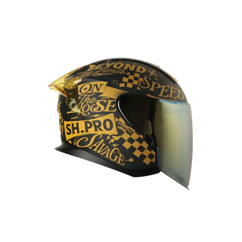 Casco SHAFT PRO SHPRO-240DV Retrum - Negro - Dorado