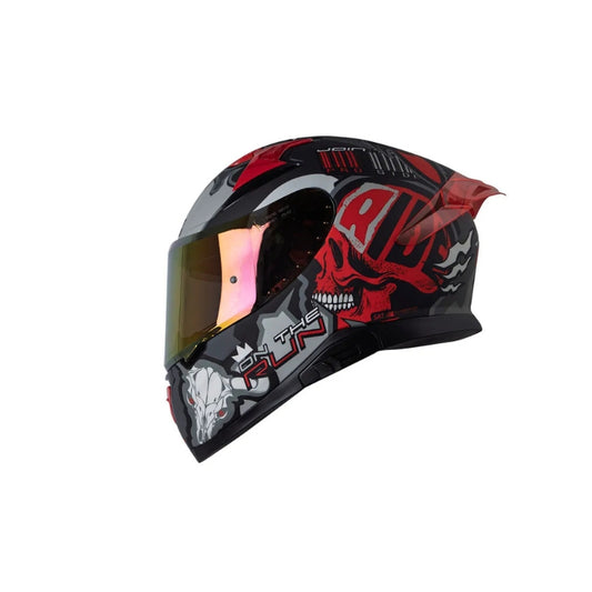 Casco SHAFT PRO SHPRO-612 DV EVO X-ray Gris Oscuro - Rojo