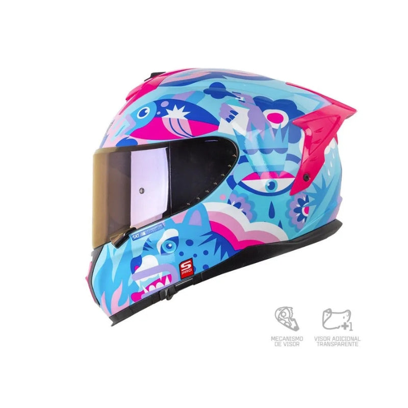 Casco SHAFT PRO SHPRO 610 DV EVO Magic World - Azul - Morado