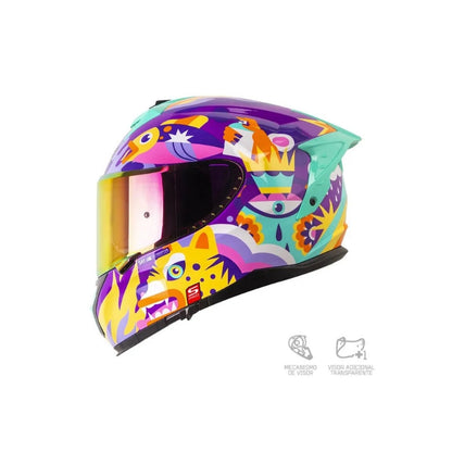 Casco SHAFT PRO SHPRO 610 DV EVO Magic World - Morado - Naranja