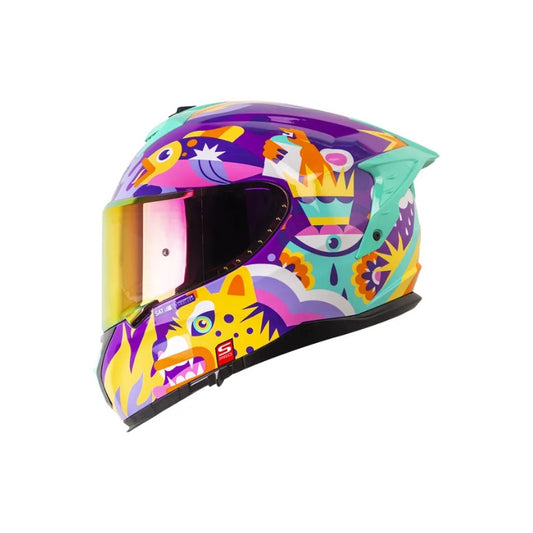 Casco SHAFT PRO SHPRO 610 DV EVO Magic World - Morado - Naranja