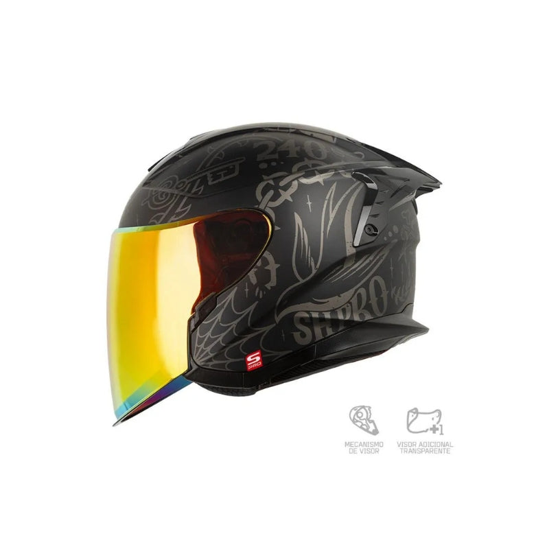 Casco SHAFT PRO SHPRO-240DV Classic - Negro - Gris Oscuro