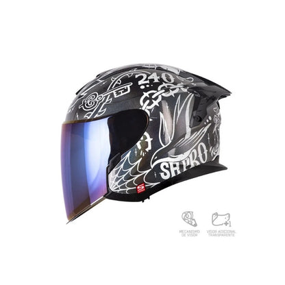 Casco SHAFT PRO SHPRO-240DV Classic - Gris Oscuro - Blanco