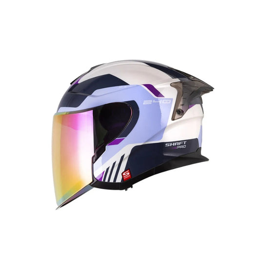Casco SHAFT PRO SHPRO-240DV Nanix - Blanco Perlado - Morado Claro