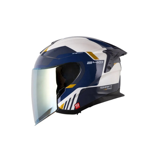 Casco SHAFT PRO SHPRO-240DV Nanix - Blanco Perlado - Azul Oscuro