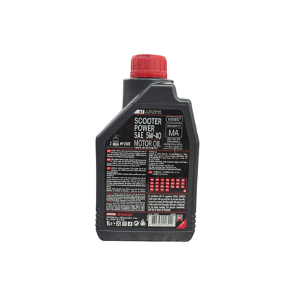 Aceite de Motor Motul Scooter Power 5W40 Semisintetico 4 Tiempos