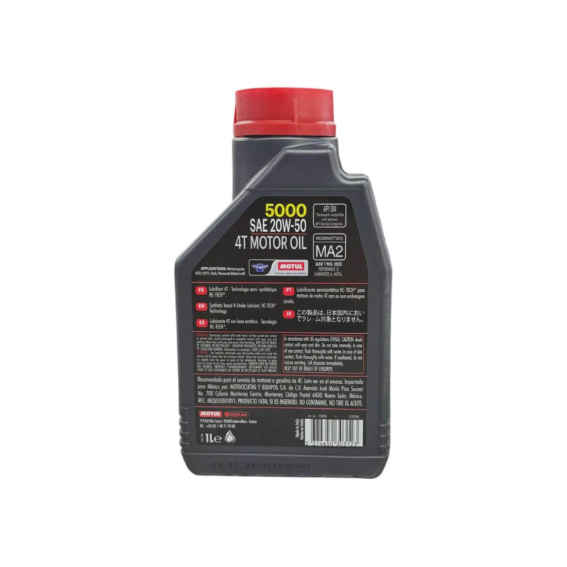 Aceite de Motor Motul 20W50 Semisintetico 5000 4 Tiempos