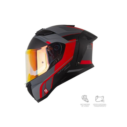 Casco SHAFT PRO SHPRO-606SP Clowky GRIS OSCURO - Rojo