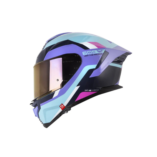 Casco SHAFT PRO SHPRO-609 VENOM Eires Azul Claro - Morado Claro