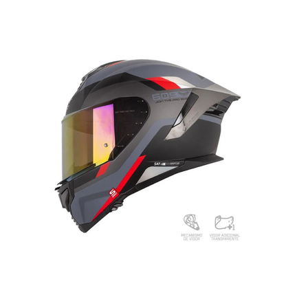 Casco SHAFT PRO SHPRO-609 VENOM Eires Gris Claro - Gris