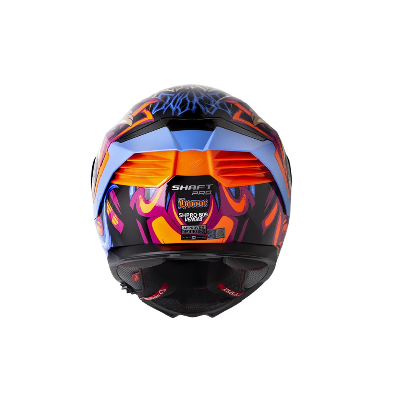 Casco SHAFT PRO SHPRO-609 VENOM Horror Negro - Azul Metalico