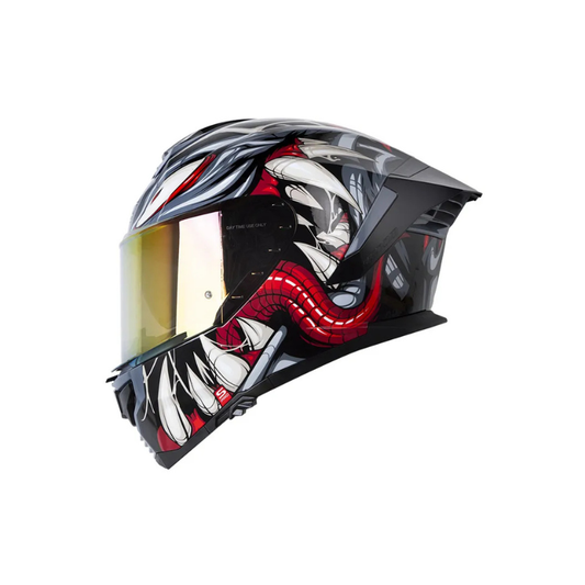 Casco SHAFT PRO SHPRO-609 VENOM Horror Negro - Gris Oscuro