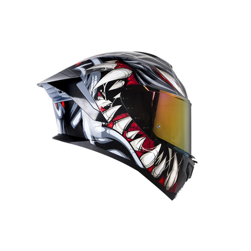 Casco SHAFT PRO SHPRO-609 VENOM Horror Negro - Gris Oscuro