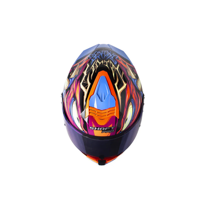 Casco SHAFT PRO SHPRO-609 VENOM Horror Negro - Naranja Neon