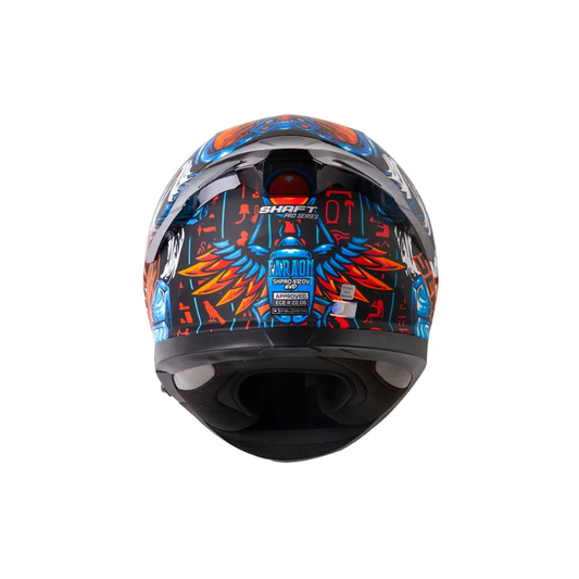 Casco SHAFT PRO SHPRO-612 DV EVO Faraon Negro - Naranja Neon