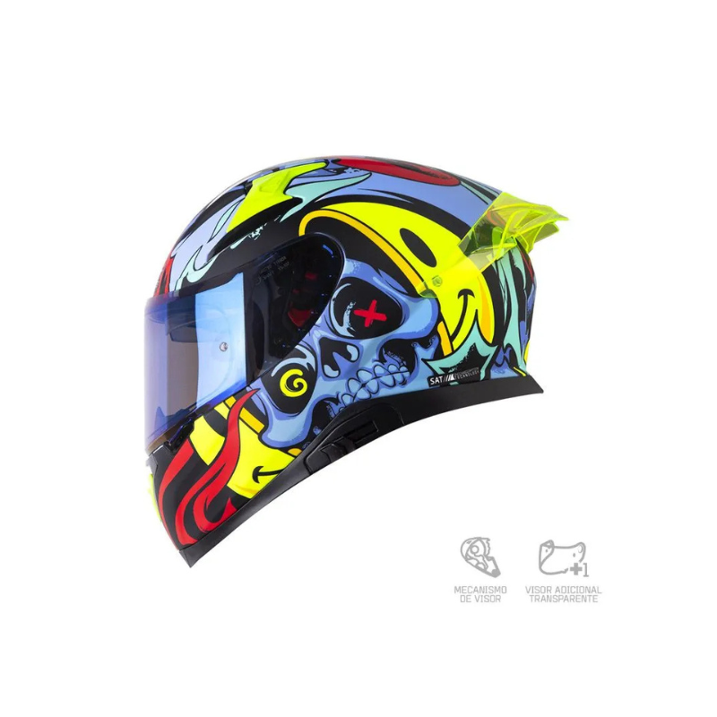 Casco SHAFT PRO SHPRO-612 DV EVO Inside Soul Azul Oscuro - Rojo