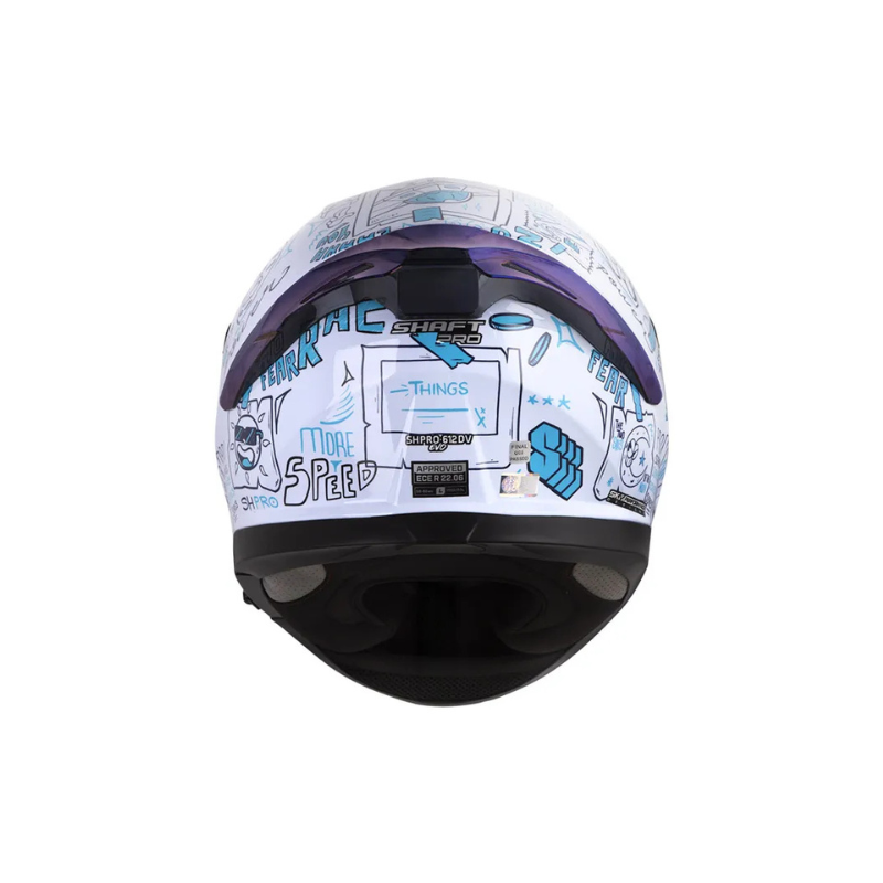 Casco SHAFT PRO SHPRO-612 DV EVO Things Azul Metalico - Turquesa