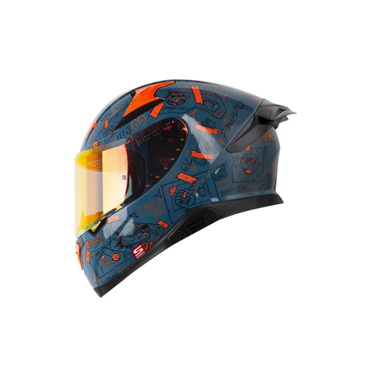Casco SHAFT PRO SHPRO-612 DV EVO Things Azul Oscuro - Naranja