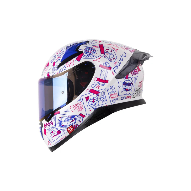 Casco SHAFT PRO SHPRO-612 DV EVO Things Blanco Perlado - Fucsia