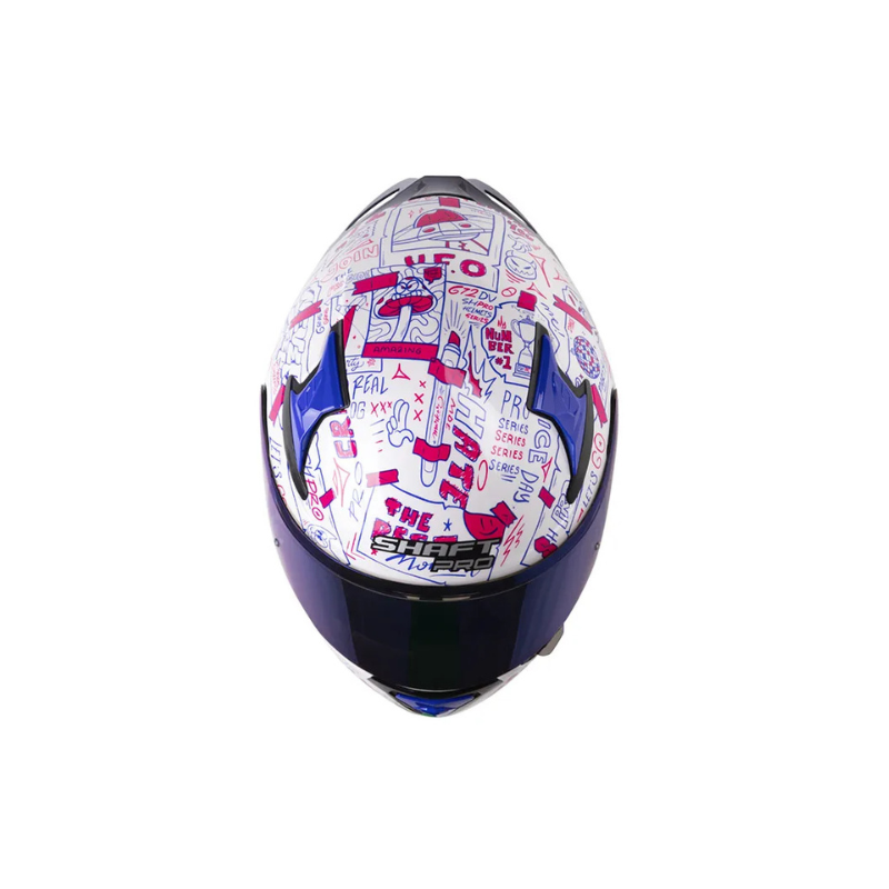 Casco SHAFT PRO SHPRO-612 DV EVO Things Blanco Perlado - Fucsia