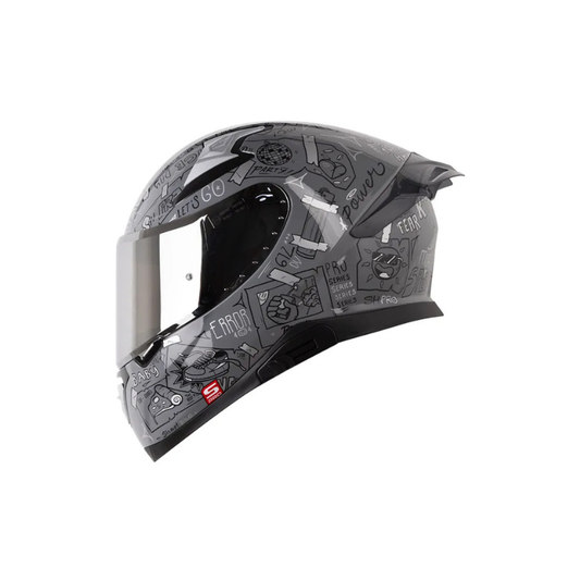 Casco SHAFT PRO SHPRO-612 DV EVO Things Gris Oscuro - Plateado