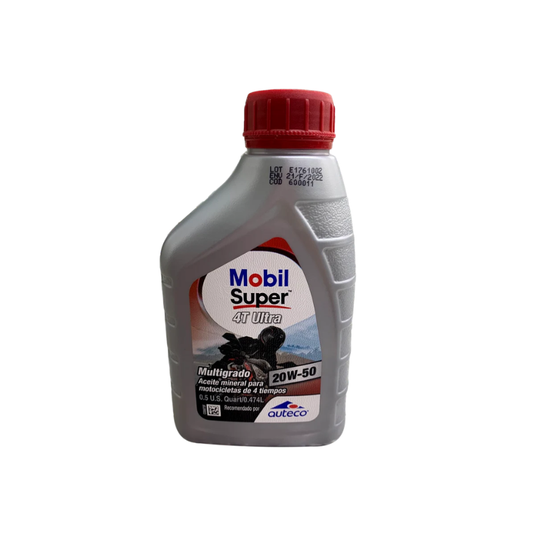 Aceite de Motor Mobil 20W50 Mineral Ultra 4 Tiempos Pinta